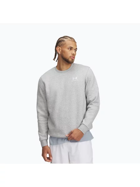 Hanorac crewneck Under Armour din fleece alb