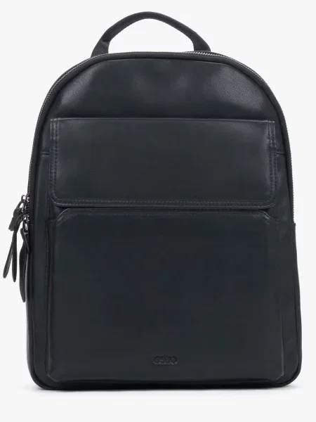 Кожаный повседневный рюкзак Estro черный