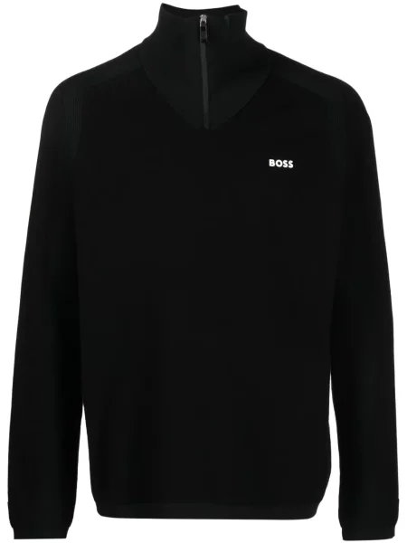 Pulover Boss de jumătate de fermoar negru