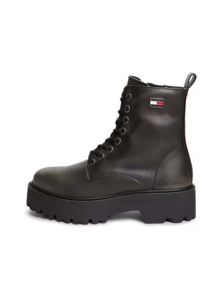 Tommy Jeans Ghete cu șireturi negru