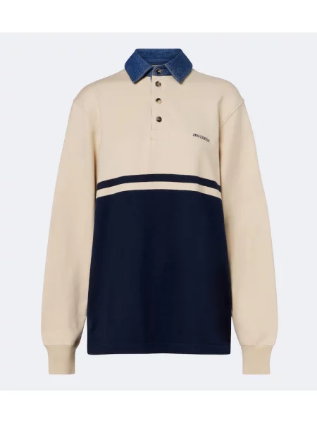 Tricou polo Jw Anderson din jerseu albastru