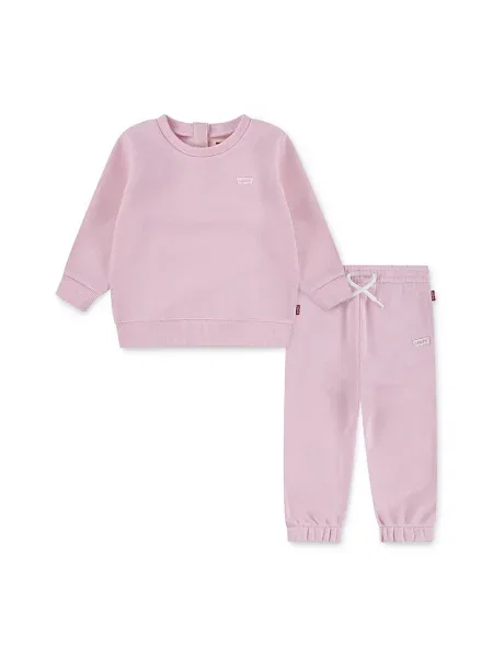 Levi's Kojenecká tepláková souprava HOODIE & JOGGER SET růžová
