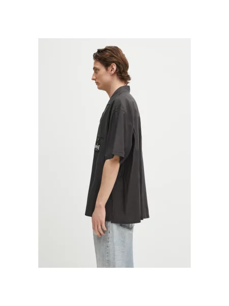 AMBUSH koszula S/S Satin Shirt relaxed z kołnierzykiem klasycznym czarny