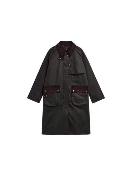 Długi trencz Barbour zielony