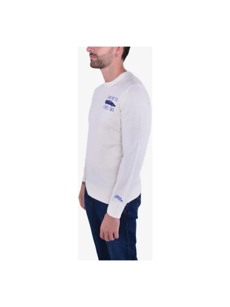 Bluza nierozpinana Mc2 Saint Barth wełniana z okrągłym dekoltem elegancka biała