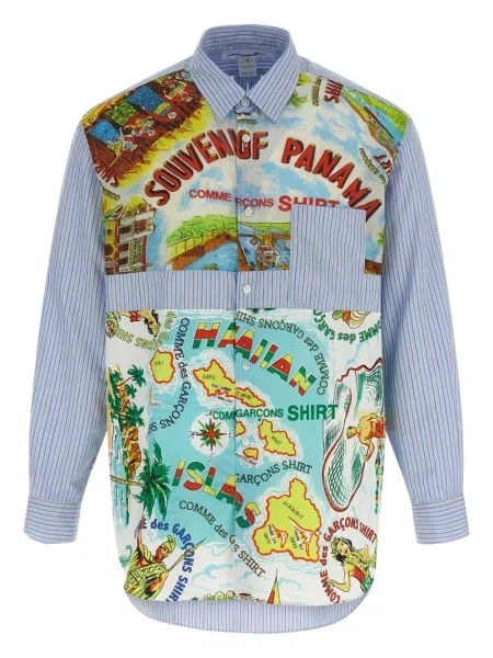 Cămașă Comme Des Garçons Shirt cu dungi albastru