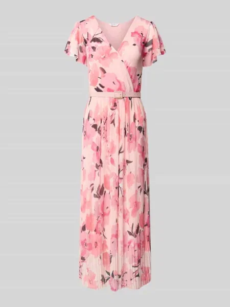 Sukienka midi z w talii Zabaione różowa