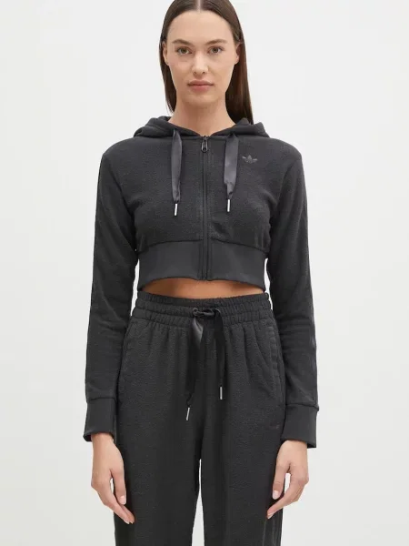 Hanorac cu glugă Adidas Originals cu glugă gri