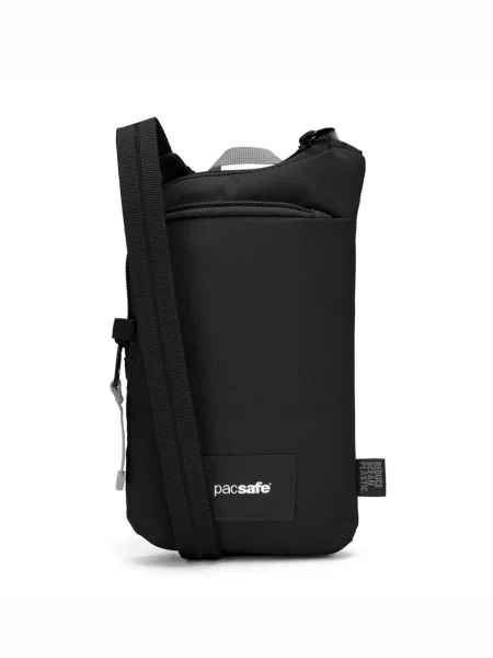 Переработанный сумка кросс-боди Pacsafe черная