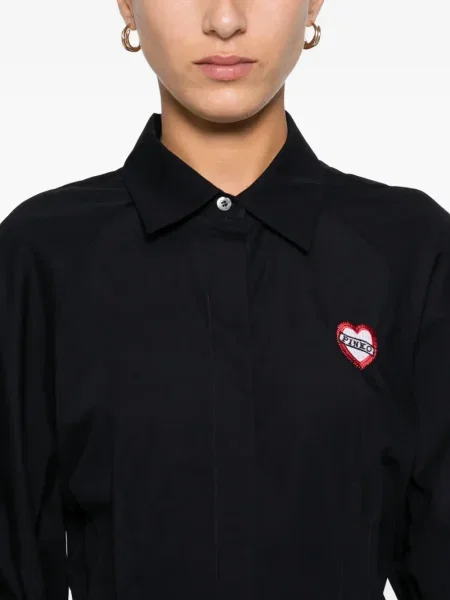 Top Pinko cu motiv cu inimi negru