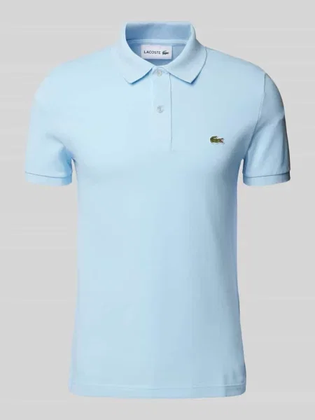 Koszulka polo o kroju slim fit z czystej bawełny Lacoste niebieska