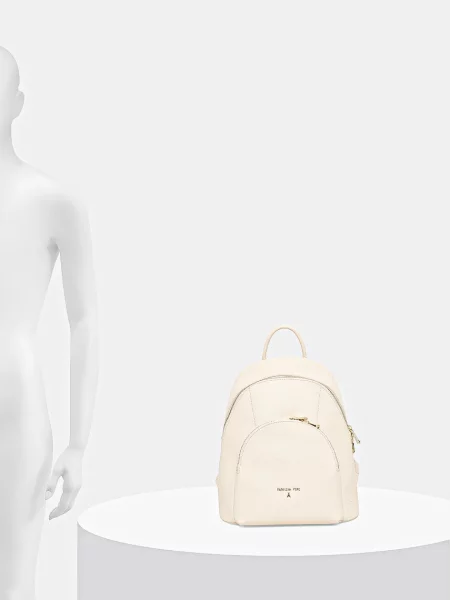 Шкіряний рюкзак Patrizia Pepe малий однотонний бежевий