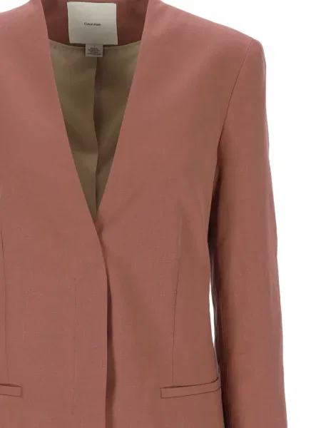 Geacă Calvin Klein cu decolteu în V roz