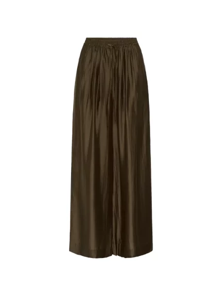 Pantaloni palazzo Gestuz cu cordon maro