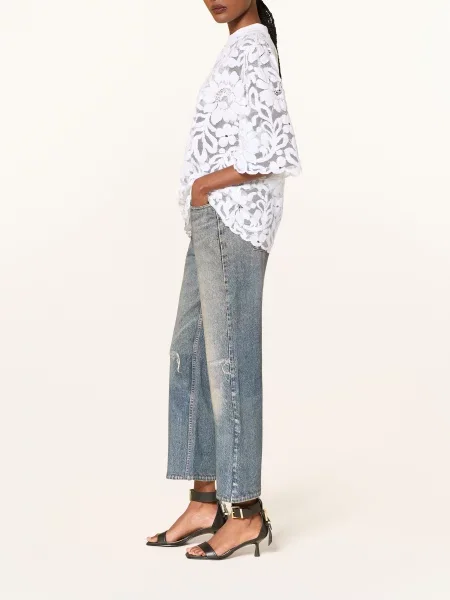 Allsaints Rovné Džíny Ida Terry illusion tint blue modré