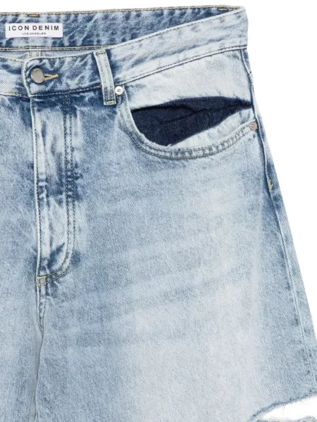 Traperice ravnih nogavica Icon Denim s izlizanim efektom plava