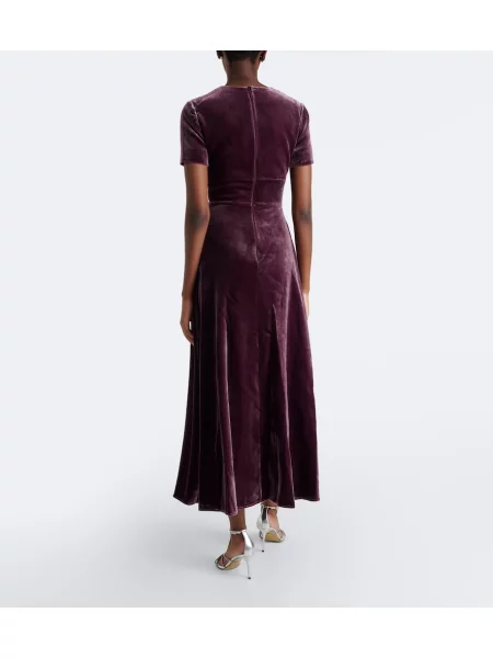Bársony midi ruha Elie Saab lila