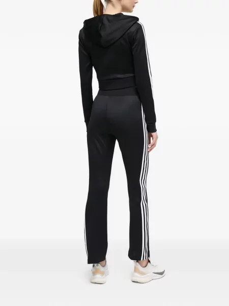 Komplet dresowy Adidas koronkowy sznurowany w paski różowy