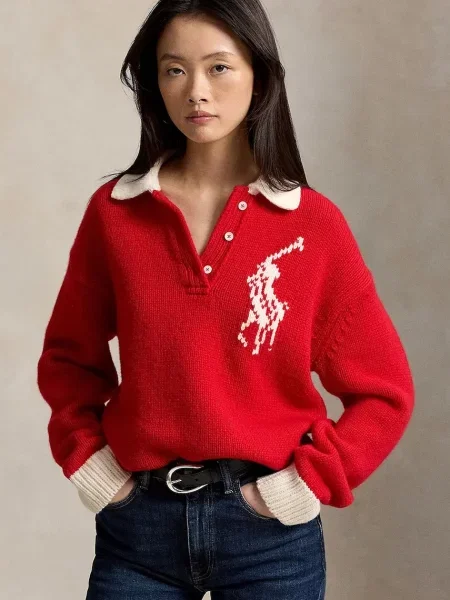 Polo Ralph Lauren pulover pentru femei din lână alb