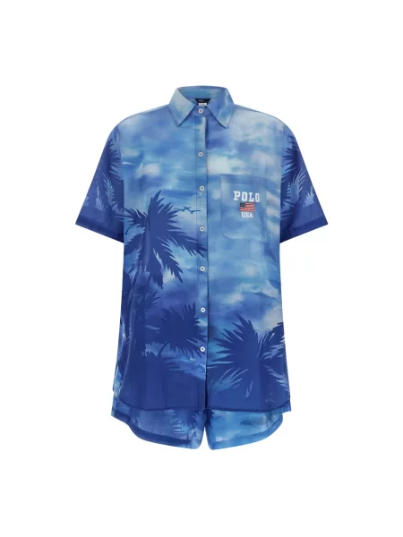 Koszula Polo Ralph Lauren z nadrukiem niebieska