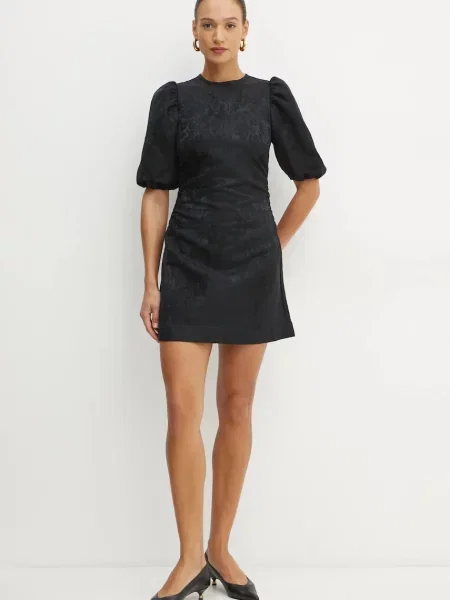 Сукня з домішкою вовни Ivy Oak mini пряма чорний