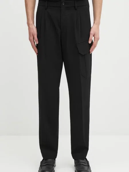 C.P. Company pantaloni cu lână cu fason chinos negru