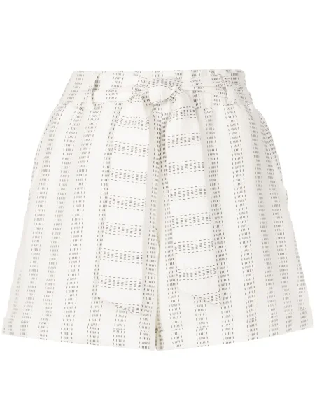 Pantaloni scurți Amir Slama cu dungi cu imagine alb