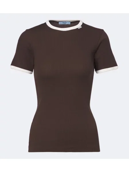 Tricou Prada tricotate maro