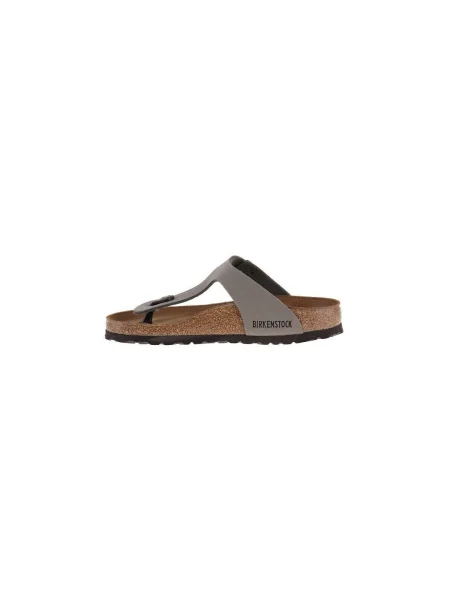 Bőr vietnámi papucs Birkenstock strasszokkal szürke
