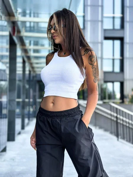 Cropp top Edoti cu dungi albastru