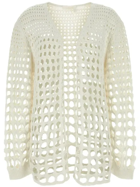 Cardigan Chloé de mătase alb