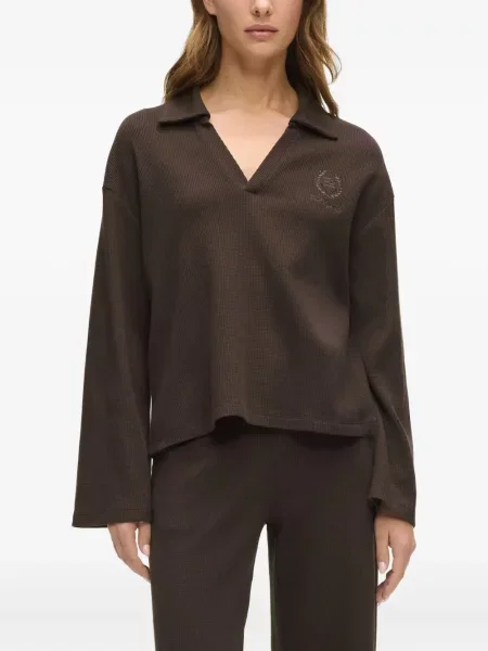 Polo Karl Lagerfeld cu broderie maro