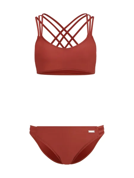 BRUNO BANANI Costum de baie două piese / roşu închis maro