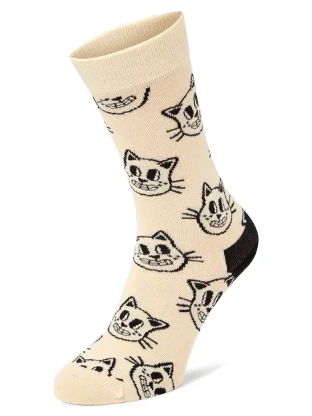 Happy Socks Skarpety Mężczyźni beżowy|biały wzorzysty białe