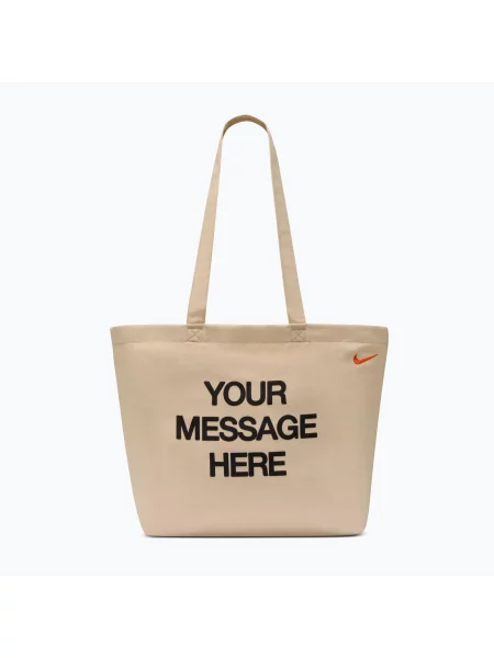 Torba Nike Heritage "Your Message Here" Tote Bag Oatmeal/ Safety Orange/ Safety Orange 22 l pomarańczowa