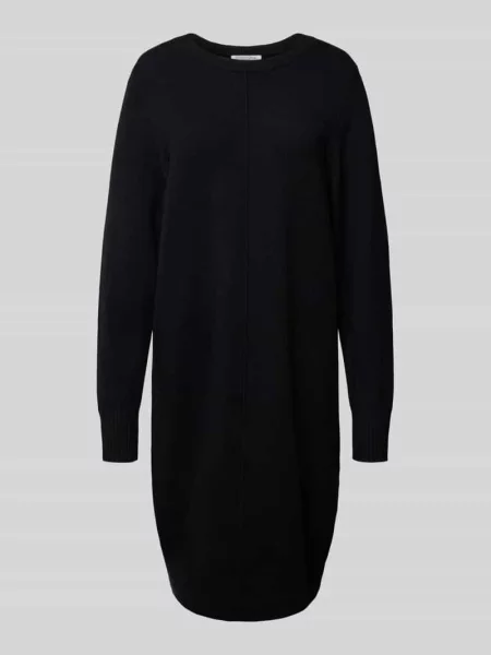 Sukienka z dzianiny o długości do kolan z okrągłym dekoltem Christian Berg Woman czarna