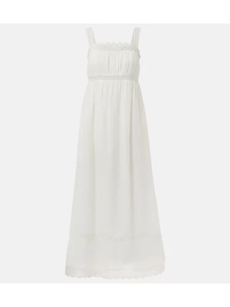 Rochie maxi Posse din dantelă de costum alb