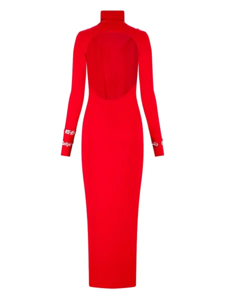 Rochie maxi Des Phemmes cu spatele deschis de costum roșu