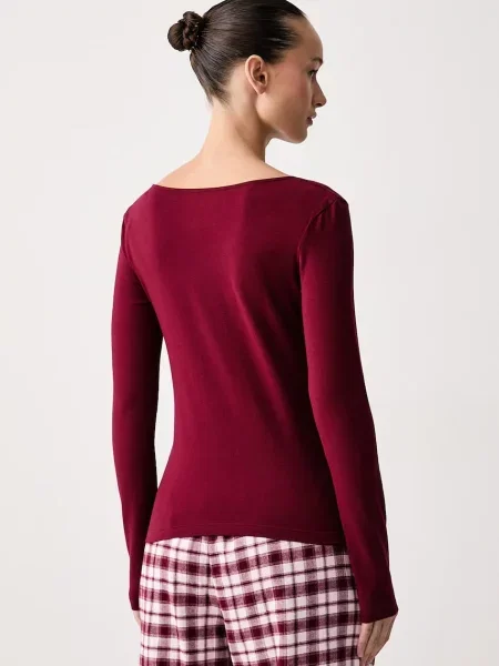 Tommy Hilfiger longsleeve piżamowy z bawełną