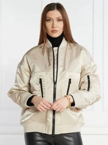 Pinko De satin geacă bomber bej