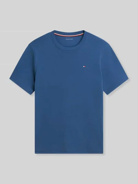 T-shirt o kroju regular fit z małym detal z logo Tommy Hilfiger niebieska
