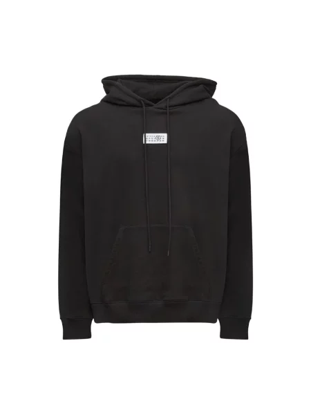 Bluza z kapturem Mm6 Maison Margiela z kapturem czarna