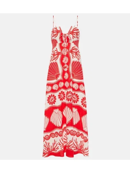 Lniana maksi sukienka maxi Farm Rio garniturowa