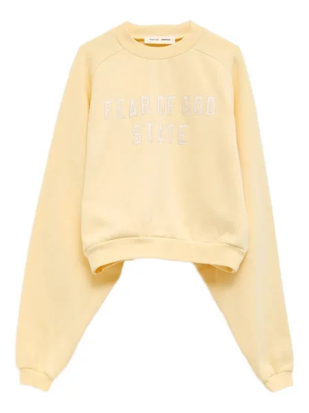 Hanorac Fear Of God Essentials cu broderie galben