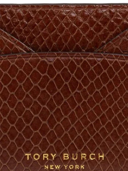 Gyvatės rašto piniginė Tory Burch be kulniuko ruda