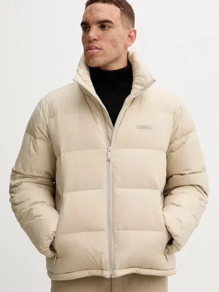 Пухено яке Calvin Klein зимен модел бежово