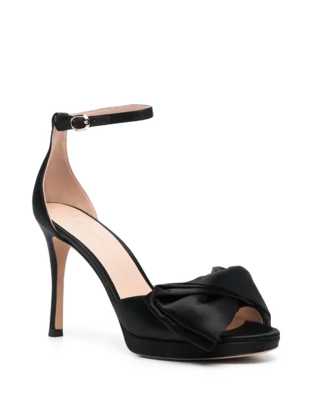 Sandale Kate Spade cu funde din satin negru