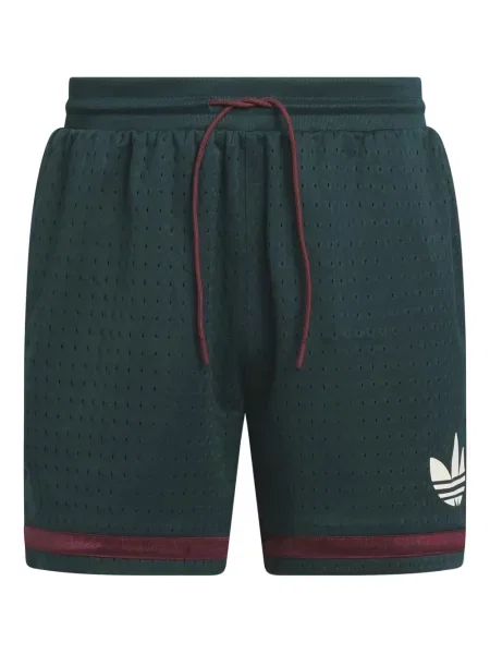 Semišové kalhoty Adidas s kapucí s kulatým výstřihem zelené
