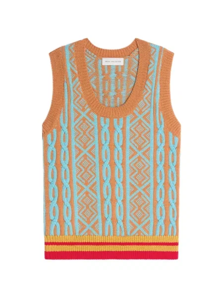 Top Dries Van Noten de lână maro