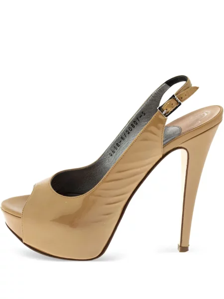 Кожени полуотворени обувки Gina на платформе от лакирана кожа